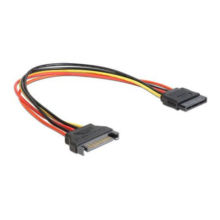 Delock 60131 Power SATA 15 Pin male > SATA 15 Pin female hosszabbító kábel 30 cm